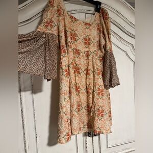 Umgee Orange Bell Sleeve Sundress